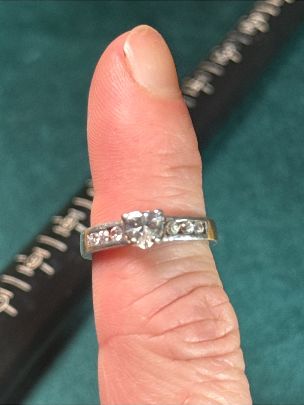 Silver 925 Glass Heart Ring Size‎ 6